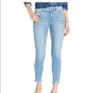 Paige high rise Hoxton crop undone hem jeans